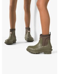 Stella McCartney X Hunter Olive Green Chunky Rubber Rain Boots