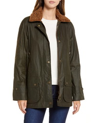 Barbour Goodwood Waxed Cotton Rain Jacket With Faux