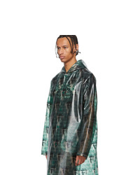 Undercover Green Valentino Edition Printed Long Rain Coat