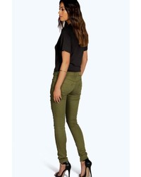 Boohoo Leah Ripped Low Rise Skinny Jeans