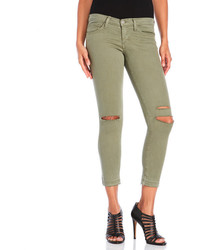 Flying Monkey Olive Ripped Knee Jeans