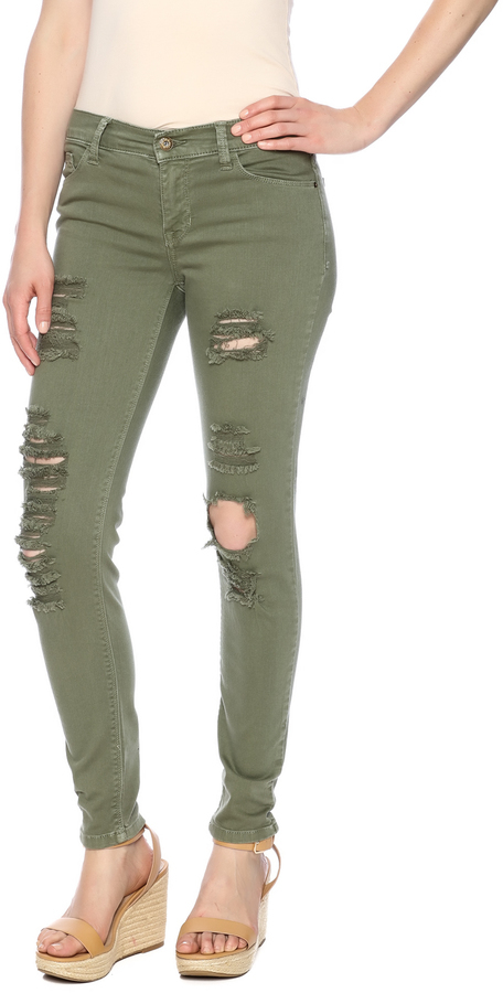 olive ripped jeans