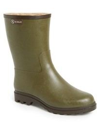 Aigle Faconnay Waterproof Rubber Boot With Faux Shearling Lining