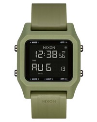 Nixon Staple Digital Rubber Watch In Olive At Nordstrom