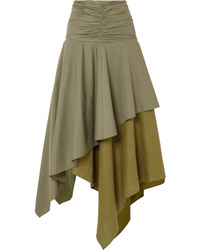 Olive Ruffle Maxi Skirt