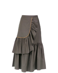 Adriana Degreas Ruffled Midi Skirt