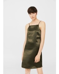 Olive Satin Dress