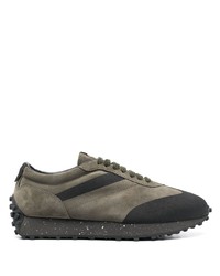 Doucal's Suede Leather Ridged Silk Sneakers
