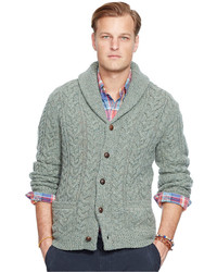 Polo Ralph Lauren Big And Tall Cable Knit Wool Cashmere Cardigan Sweater