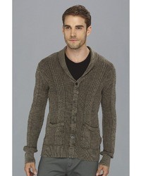 John Varvatos Star Usa Shawl Collar Cable Cardigan Sweater Apparel