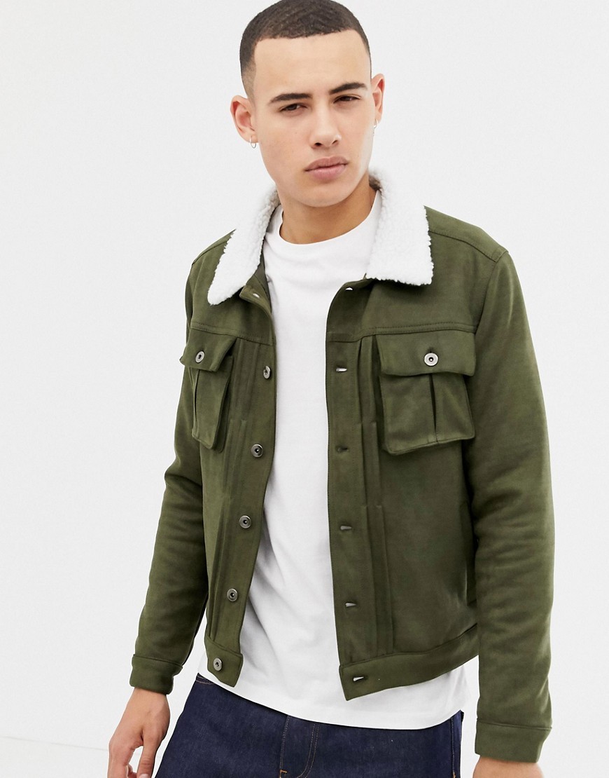 Another Influence Faux Suede Jacket With Borg Collar, $24 | Asos ...