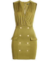 Balmain Mini Dress With Embossed Buttons