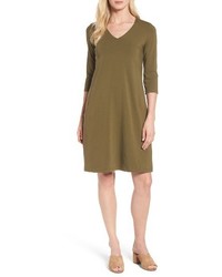 Eileen Fisher Stretch Organic Cotton Jersey Shift Dress