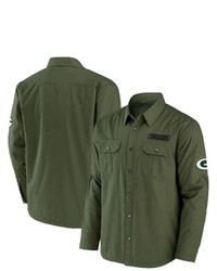 NFL X DARIUS RUCKE R Collection By Fanatics Olive Green Bay Packers Long Sleeve Button Up Shirt Jacket At Nordstrom