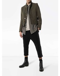 Ann Demeulemeester Single Breasted Buttoned Cotton Jacket