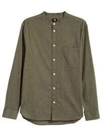 H&M Collarless Shirt Regular Fit