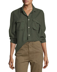 Vince Long Sleeve Button Front Utility Shirt
