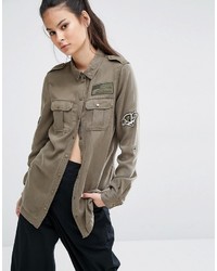 Only Army Patched Shirt