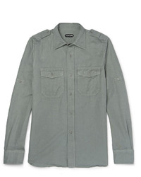 Tom Ford Slim Fit Linen And Cotton Blend Shirt