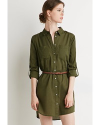 Forever 21 Contemporary Belted Shirt Dress