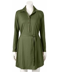Double Click Solid Shirtdress