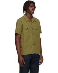 Ps By Paul Smith Green Double Pocket Short Sleeve Shirt