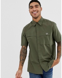 Fred Perry Utility Short Sleeve Shirt In Green