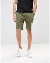 Asos Brand Jersey Shorts In Green