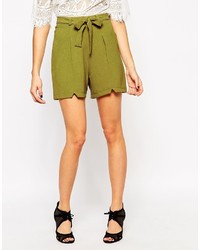 Daisy Street Crepe Shorts With Tie Waist