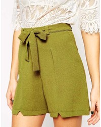 Daisy Street Crepe Shorts With Tie Waist