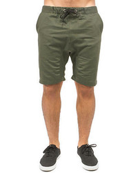 Dirty Robbers Denim Co The Aston Cutoff Shorts In Olive