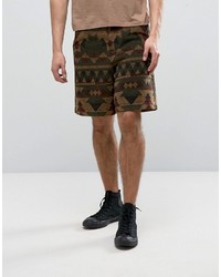 Asos Festival Oversized Shorts With Abstract Design