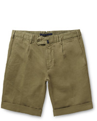 Incotex Slim Fit Linen And Cotton Blend Shorts
