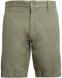 Faherty Straight Leg Linen And Cotton Blend Shorts