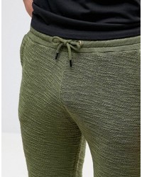 Siksilk Sweat Shorts In Khaki With Reverse Flannel