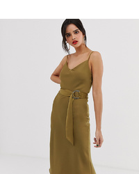 Olive Silk Cami Dress