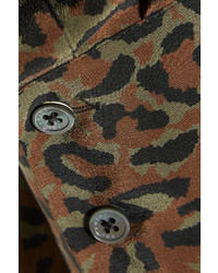 Equipment Delany Leopard Print Washed Silk Midi Dress