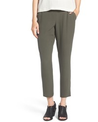 Eileen Fisher Silk Crepe Ankle Pants