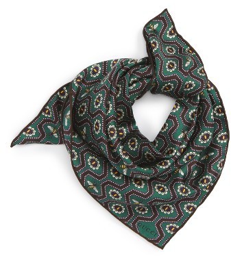 Shop the Bees print silk pocket square by Gucci. The silk pocket square is  embellished with a scattering …