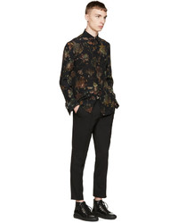 Versus Black Green Patterned Anthony Vaccarello Edition Shirt