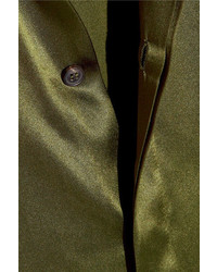 Haider Ackermann Silk Satin Shirt Army Green