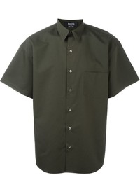Olive Silk Short Sleeve Shirt