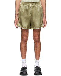 Olive Silk Shorts