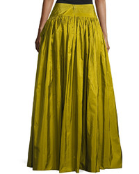 Michael Kors Michl Kors Ruffled Silk Ball Skirt Green