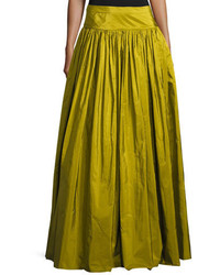 Michael Kors Michl Kors Ruffled Silk Ball Skirt Green