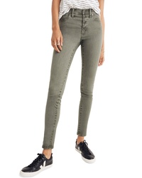 Madewell 9 Inch Gart Dyed Button Front Skinny Jeans