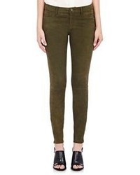J Brand Suede Super Skinny Jeans Colorless