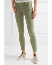 Current/Elliott The Stiletto Mid Rise Skinny Jeans Army Green