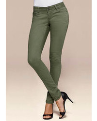 Twill Double Button Skinny Pant