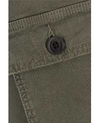 The Great The Army Nerd Cropped Stretch Twill Skinny Pants Army Green